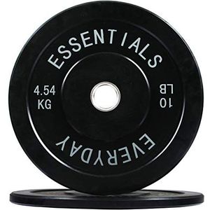BalanceFrom Olympische gewichtsschijf met zwarte kleurcode met stalen ring, 10 pond paar