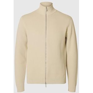 SELETED HOMME SLHDANE LS Knit Structure Full Zip, Crème, M