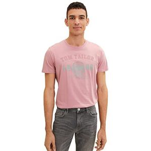 TOM TAILOR Heren T-Shirt Velvet Pink, L, 13009 - Fluweel, roze