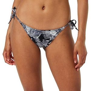 Calvin Klein Bas de bikini string à nouer sur le côté pour femme, Ip Palm Collage Noir Aop, S
