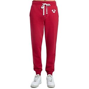 True Religion Pantalon de survêtement pour homme avec logo classique, rouge rubis, M