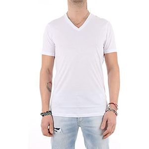 Armani Exchange Pima Cotton Jersey Short Sleeve V-hals Heren T-Shirt, Wit.