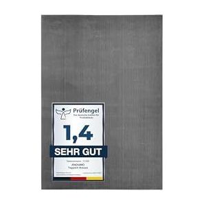 andiamo Arezzo tapijt voor woonkamer, eetkamer, onderhoudsvriendelijk, elegant, comfortabel, effen, 80 cm, rond antraciet