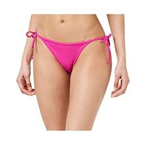 PUMA Bikinibroekjes aan de zijkant met stropdas voor dames, Fluorescerend roze