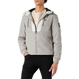 Calvin Klein Jeans Padded Hooded Harrington Jacket Gewatteerde Jassen, Mercury Grey, XXS Heren, Mercury Grey, XXS, Mercury Grey