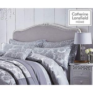Catherine Lansfield - Beddengoed Jacquard, Damast, zilver, polyester, zilver, Pillowsham