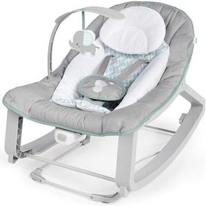 Ingenuity, Evolutieve wipstoel en springstoel – Keep Cozy 3-in-1 Weaver, rustgevende trillingen, speelboog, 5 harnafpunten, 2 kantelposities, neutraal, vanaf de geboorte tot 18 kg