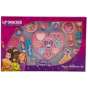 Lip Smacker Disney Princess Blockbuster Make-upcadeauset met lippenbalsems, lippenglitter, glanzende crème en nagellak voor de prinsessenlook, inclusief accessoires