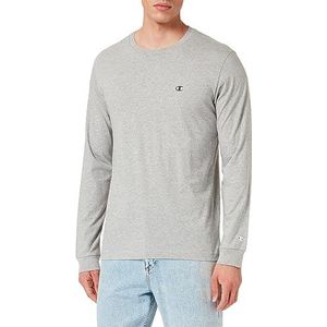 Champion Legacy Champion Basics L-s Crewneck T-shirt met lange mouwen voor heren, Licht gemêleerd grijs