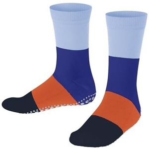 FALKE Unisex kinderen zomer pantoffels antislip noppen op de zool beste grip fijne fantasie gestreept meerkleurig ademend duurzaam katoen 1 paar, Blauw (Crystal Blue 6290)