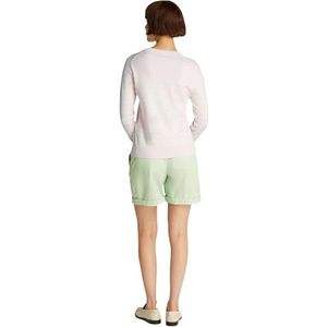 Tommy Hilfiger Pull à col rond en jersey fin pour femme, Blanc (rose clair/pétale ivoire), XXL