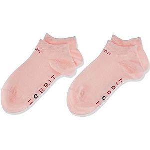 ESPRIT Voetballogo 2-pack sokken uniseks kinderen biologisch katoen duurzaam grijs zwart meerdere kleuren lage sokken kort dun zomer zonder patroon 2 paar, roze (orchid 8985)