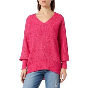 VERO MODA Vmmili Ls Lange trui met V-hals Ga Boo Sweatshirt voor dames, Fuchsia paars/details: mix