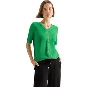 Cecil B321624 T-shirt met kant voor dames, Fresh Apple Green