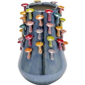 Kare Mushrooms Design vaas, decoratieve keramische vaas, meerkleurig, 26 cm (H)