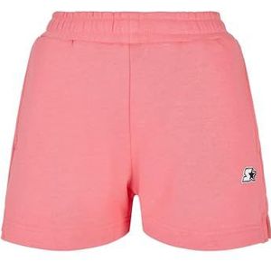 STARTER BLACK LABEL Essential korte basic shorts voor dames, met geborduurd logo, broekzakken, elastische tailleband, XS-XL, Rozegrapefruit