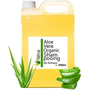 Natuurlijke en biologische shampoo met aloë vera en arganolie, 1000 ml, vitamine- en keratine-anti-valshampoo voor droog en beschadigd haar, zonder sulfaten en siliconen