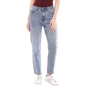 Dames jeansbroek stretch enkel jeans enkele rechte broek rechte broek denim klassiek design kleur blauw maat 30W x 32L denim middenblauw denim 32, denim blauw medium
