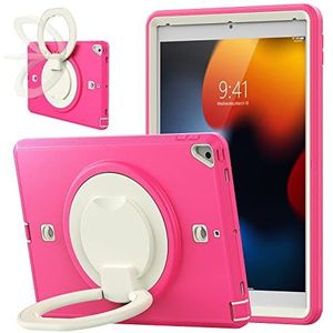 Visaccy Étui pour iPad 10.2, iPad 7/8/9, coque de protection intégrale robuste à trois couches avec béquille rotative à 360 degrés et porte-crayon pour iPad 10,2