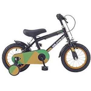 Wildtrak - Fiets van 12 inch voor kinderen van 2-5 jaar met steunwielen - Zwart en Groen