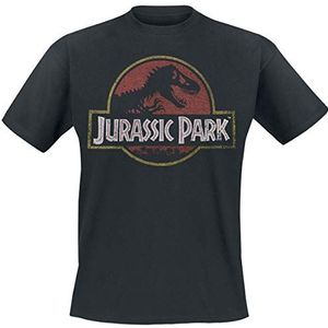 Jurassic Park T-shirt voor heren, zwart.