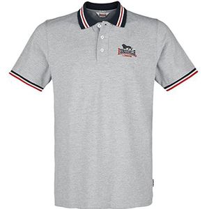 Lonsdale Occumster Poloshirt voor heren, 1 stuk, Marl grijs/marineblauw/rood