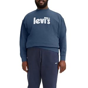 Levi's Big & Tall Relaxed Graphic Crew Sweatshirt voor heren (1 stuk), Poster Logo - Sunset Blue