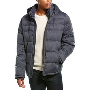 Tommy Hilfiger Klassieke donsjack met capuchon (standaard en grote maat) Alternatieve donsjas voor heren, Chinees Navy Blauw