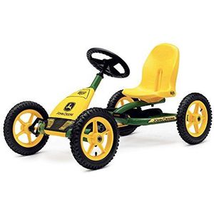 BERG Karting Buddy John Deere, Kart met pedalen, Go-Kart, verstelbare zitting, opblaasbare wielen, kart met pedalen voor kinderen, fiets en voertuig voor kinderen van 3 tot 8 jaar, groen & geel