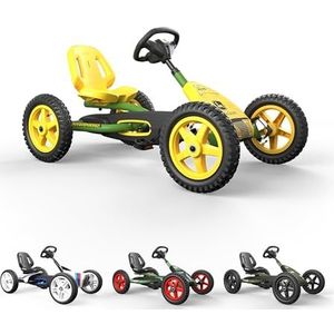 BERG Karting Buddy John Deere, Pedaalkart, Go-Kart, verstelbare zitting, opblaasbare wielen, pedaalskart voor kinderen, fiets en voertuig voor kinderen, 3-8 jaar, groen en geel 24.21.24.01