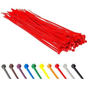 Atiyoo Serre-câbles multi-usages en nylon autobloquant - 350 mm x 4,8 mm - Convient pour la maison, le bureau, le jardin, l'atelier, rouge