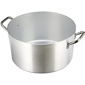 Pentole Agnelli Hoge pan, aluminium, met 2 roestvrijstalen handgrepen, zilverkleurig, 15 l, zilverkleurig