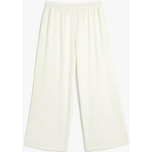 Koton Pantalon Palazzo pour femme - Taille élastique, Blanc cassé (001), 44