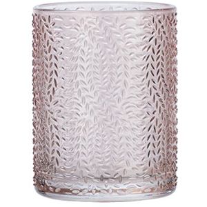 WENKO Vetro Tandenborstelbeker, rond, echt glas, 7,5 x 10 x 7,5 cm, roze