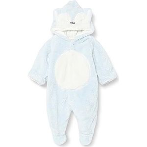 Chicco, Teddybeerjumpsuit van zachte en warme stof met voet, Kind 0-24, Azuurblauw, 3 maanden