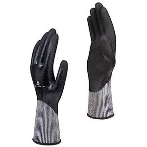 Deltaplus VECUT54BL11 Deltanocut+ fijn gebreide handschoenen - dubbele nitrilcoating - koningsblauw/zwart, maat 11