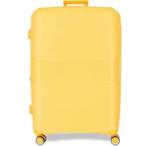 Movom Inari Grote harde koffer van polypropyleen met TSA-sluiting 113L 5,44 kg 4 dubbele wielen geel 54 x 78 x 32 cm, citroenboom, Talla única, grote koffer, Citroengras, Grote koffer