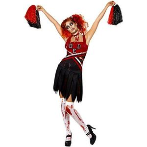 Smiffys Horror cheerleader horrorkostuum met robeet pompons