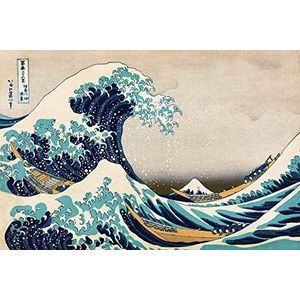 Close Up Great Wave of Kanagawa Poster Katsushika Hokusai De grote golf van Kanagwa (91,5 x 61 cm)