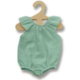 Heless 2413 - Poppenkleding van 100% biologisch katoen - body met ruches - mintkleur - voor poppen en knuffeldieren van 35 tot 45 cm