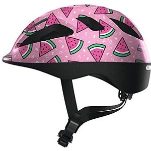 ABUS Smooty 2.0 Robuuste fietshelm voor peuters in de passagiersstoel, voor meisjes en jongens, roze met meloenmotief, M (49-55 cm)