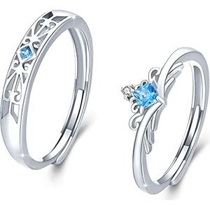 Set 925 sterling zilveren koppelringen verstelbare open ring partnerringen voor verlovingsringen paar ringen bijpassende ringen sieraden verjaardag geschenken sterling, Sterling