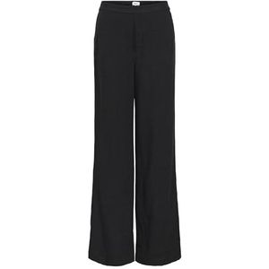 Object Objsanne Aline Wide Pant Noos Damesbroek, zwart.