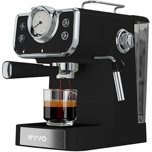EVVO Espresso Intensa Retro koffiezetapparaat (zwart)