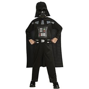 Star Wars Rubies Darth Vader Opp kostuum voor jongens of meisjes, overall bedrukt, kleur zwart, cape en masker, officieel Halloween, Kerstmis, carnaval en verjaardag