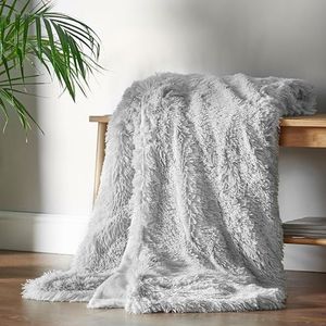 Catherine Lansfield Ultrazachte deken – zwart, polyester, zilver, 25 x 32 x 25 cm