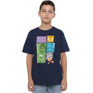 Star Wars Young Jedi Adventure Blocks uniseks T-shirt voor kinderen, marineblauw, 12-13 jaar, marineblauw, 12-13 jaar
