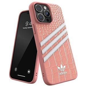 Adidas Hoesje ontworpen voor iPhone 14 Pro Max, valbescherming, compatibel met draadloos opladen, 6,7 inch Samba alligator paars design drie strepen, originele beschermhoes