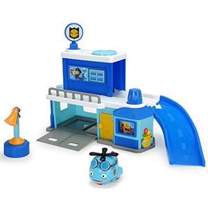 Dickie Toys - De helden van de stad, het politiestation met helikopter met licht, originele liedjes, geluiden en vele functies, inclusief een verzamelkaart met geheime code