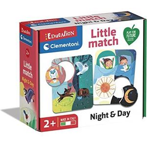 Clementoni - Education-Little Match-Day and Night 12 mini-puzzel, educatief spel 2 jaar, handwerk voor kinderen, 100% gerecyclede materialen, gemaakt in Italië, 16716, meerkleurig, medium